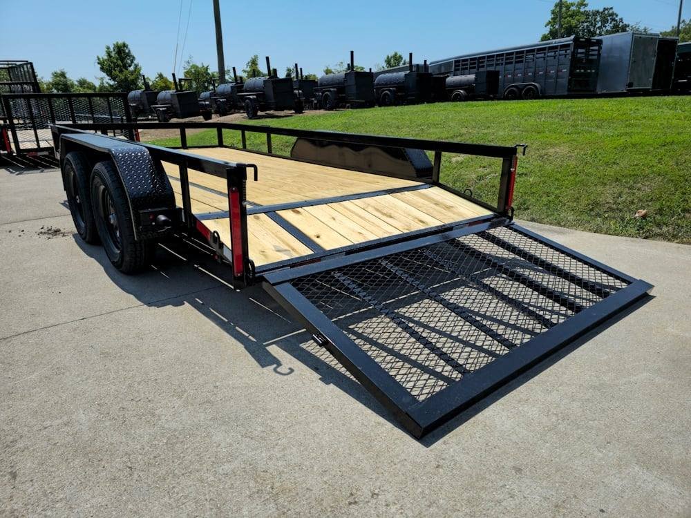 6’4″ x 14 Utility Trailer Powder Coated Dovetail (2) 3500 Axles 7k GVWR image 7