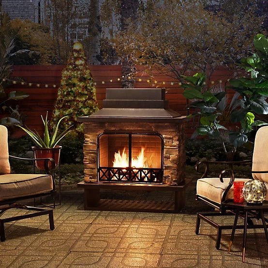 Sunjoy Canyon Wood-Burning Fireplace, Heats 2.14 sq. ft. image 4
