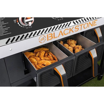 BLACKSTONE 36-Inch 4 Burner Gas Griddle with Dual Air Fryer Drawers – Model 1923 Black image 2