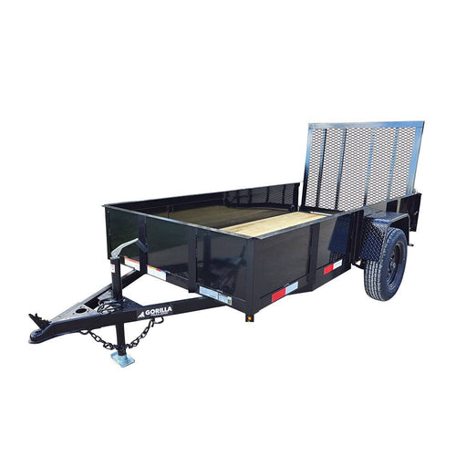 5′ X 10′ Utility Trailer Straight Deck 18″ Sides Tall Gate image 0