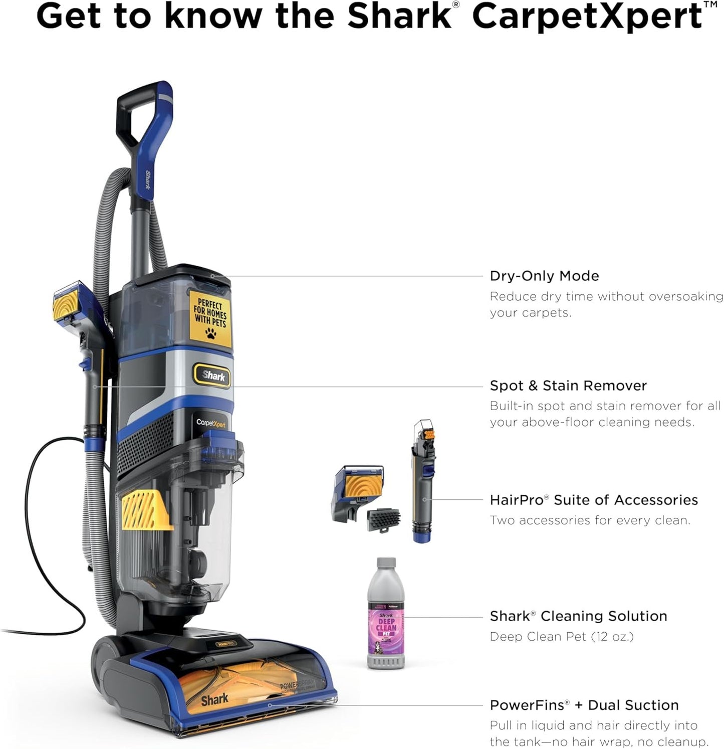 Shark CarpetXpert Carpet & Upholstery Cleaner with StainStriker, EX201 image 20