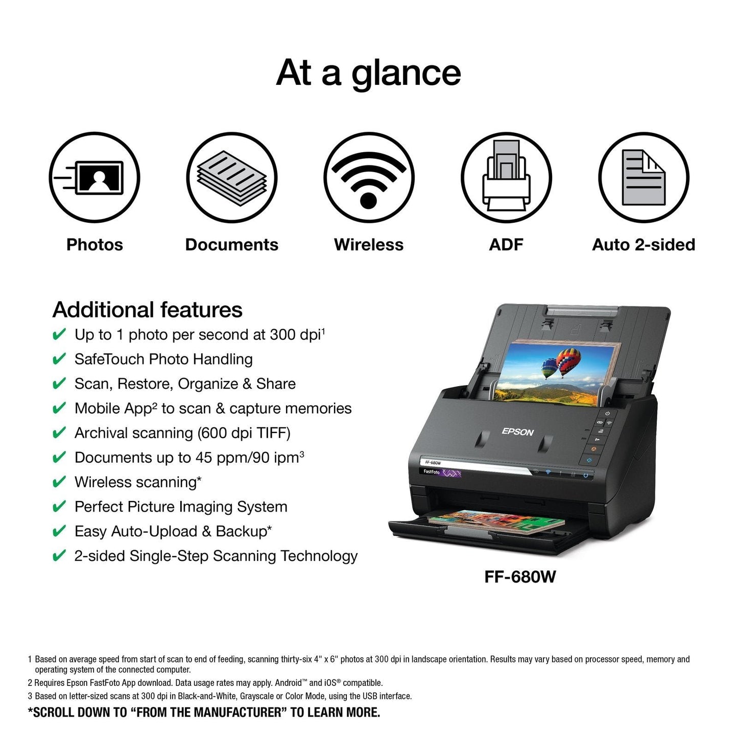 Epson FastFoto FF-680W Wireless High-speed Photo and Document Scanning System image 4