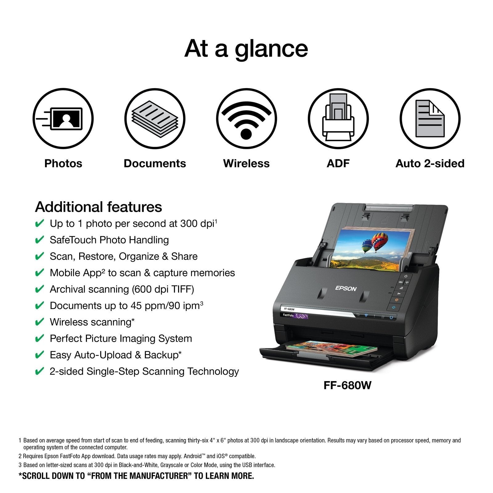 Epson FastFoto FF-680W Wireless High-speed Photo and Document Scanning System image 4