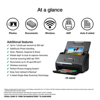 Epson FastFoto FF-680W Wireless High-speed Photo and Document Scanning System image 4