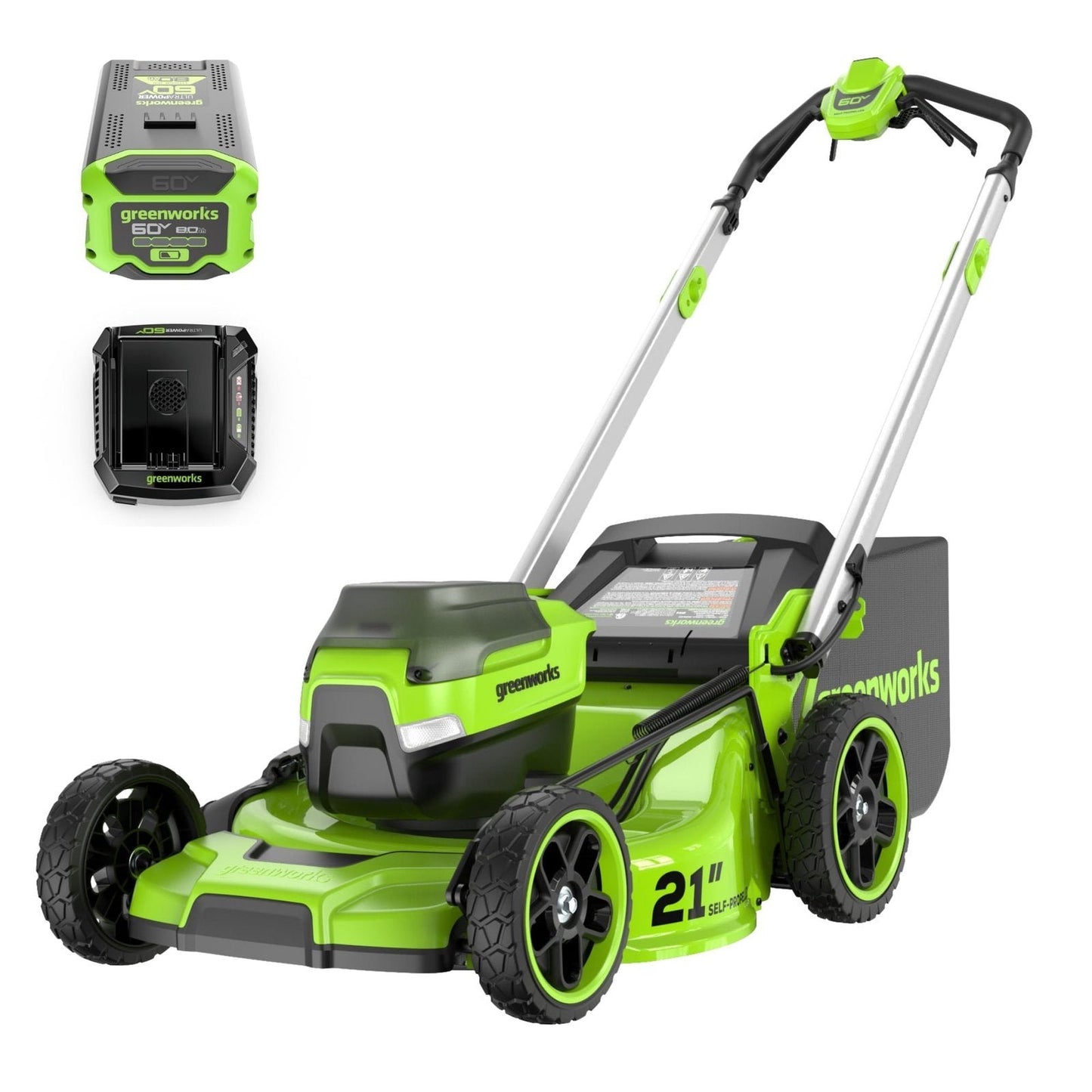 Greenworks 60V 21″ Self Propelled Lawn Mower with (1) 8.0 Ah Battery & Rapid Charger 2546402 image 0