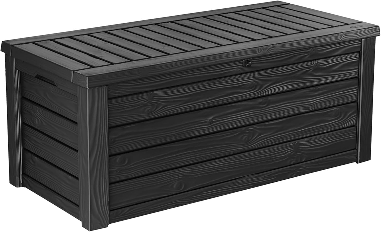 Keter Westwood 150-Gallon Resin Outdoor Storage Box | Weather-Resistant Deck Bin for Patio Cushions, Garden Tools & Pool Accessories – Dark Grey image 0