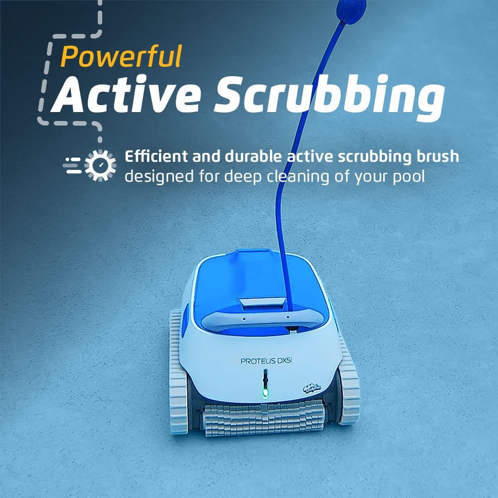 Dolphin Proteus DX5i Wi-Fi Robotic Pool Vacuum Cleaner Pools up to 50 FT – Waterline Scrubber Brush image 5