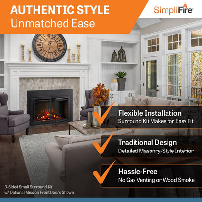 SimpliFire 30-In Electric Fireplace Insert with LED Flame and Multi-Color Ember Bed image 3