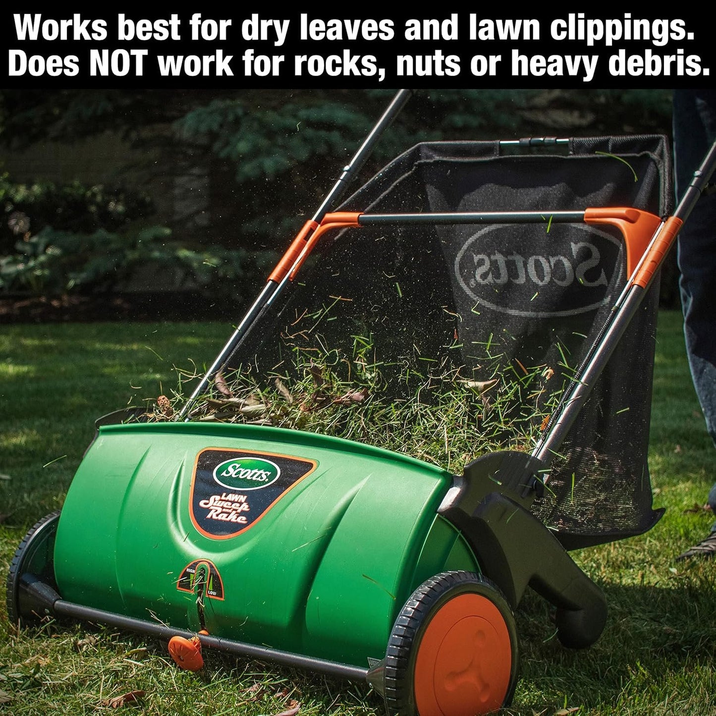 Scotts 26 in. Push Lawn Sweeper LSW70026S, Black/Green image 6