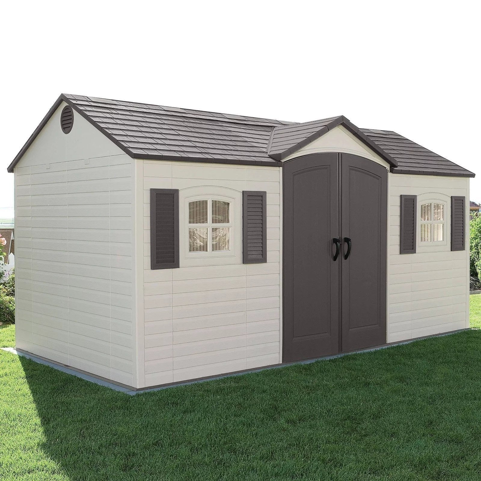 Lifetime 15 ft. x 8 ft. Outdoor Garden Storage Shed with Double Doors & Skylights image 6