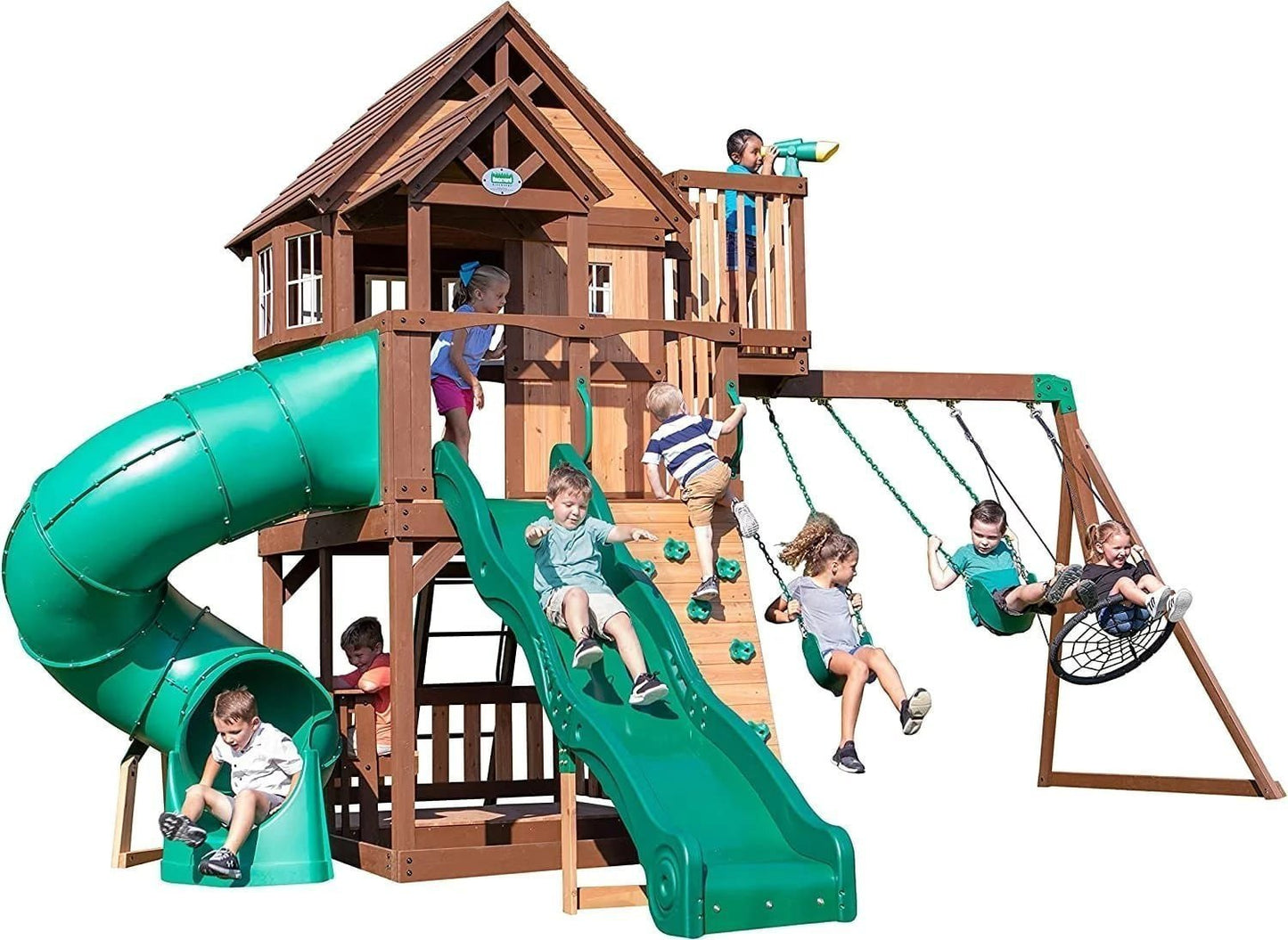 Backyard Discovery Skyfort III Cedar Swing Set w/ Tube Slide – DIY image 6