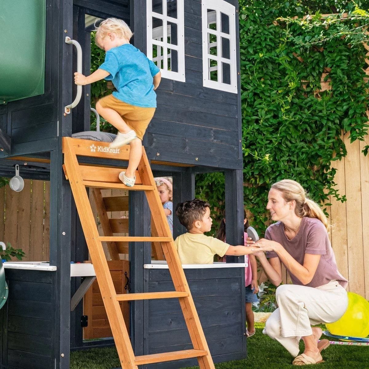 Backyard Discovery Skyfort III Cedar Swing Set w/ Tube Slide – DIY image 11