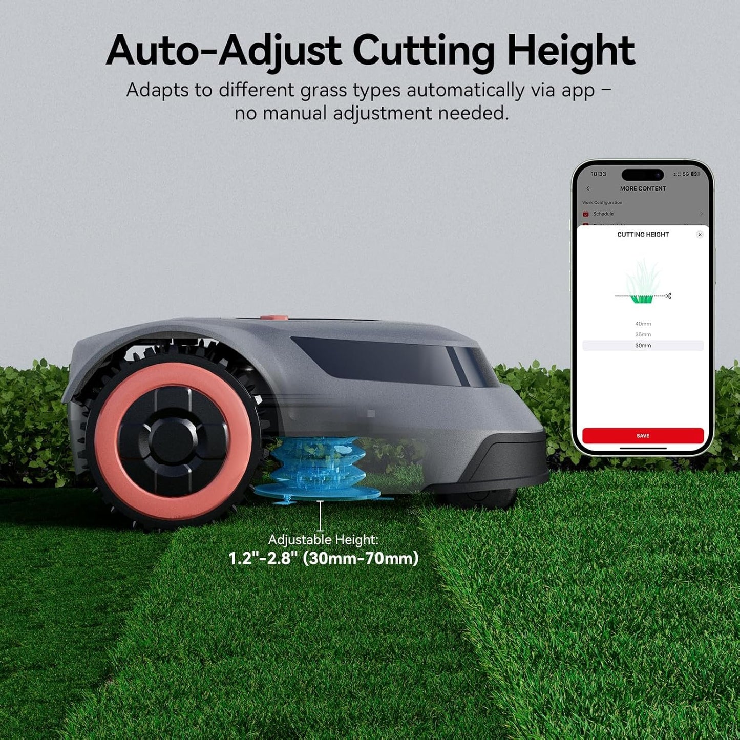 Redkey MGC1000 Robot Lawn Mower for 0.25 Acre with Auto Recharge image 3