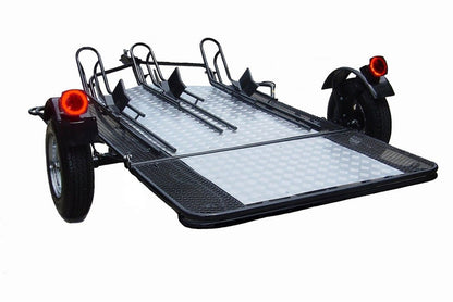 Stand, Store or Roll Ride-Up 3-Rail Motorcycle Trailer image 2