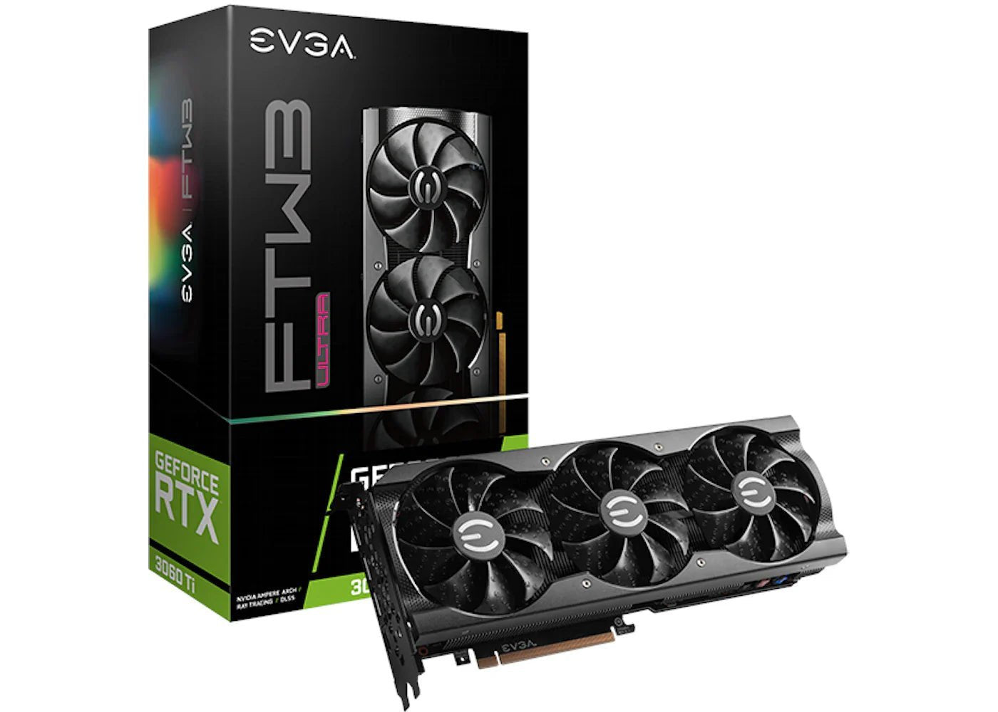 NVIDIA EVGA GeForce RTX 3060 Ti FTW3 ULTRA GAMING 8G LHR Graphics Card (08G-P5-3667-KL/KH) image 0