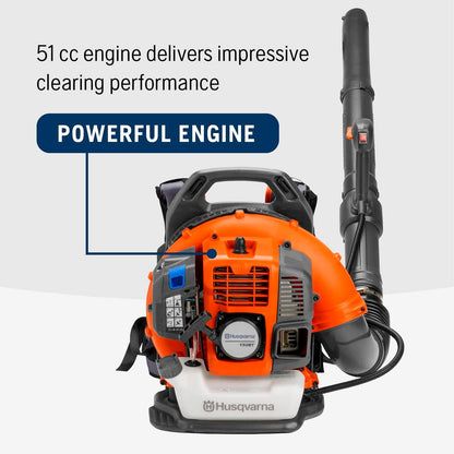 Husqvarna 150BT Gas Backpack Leaf Blower 51cc, 765 CFM, 270 MPH image 2