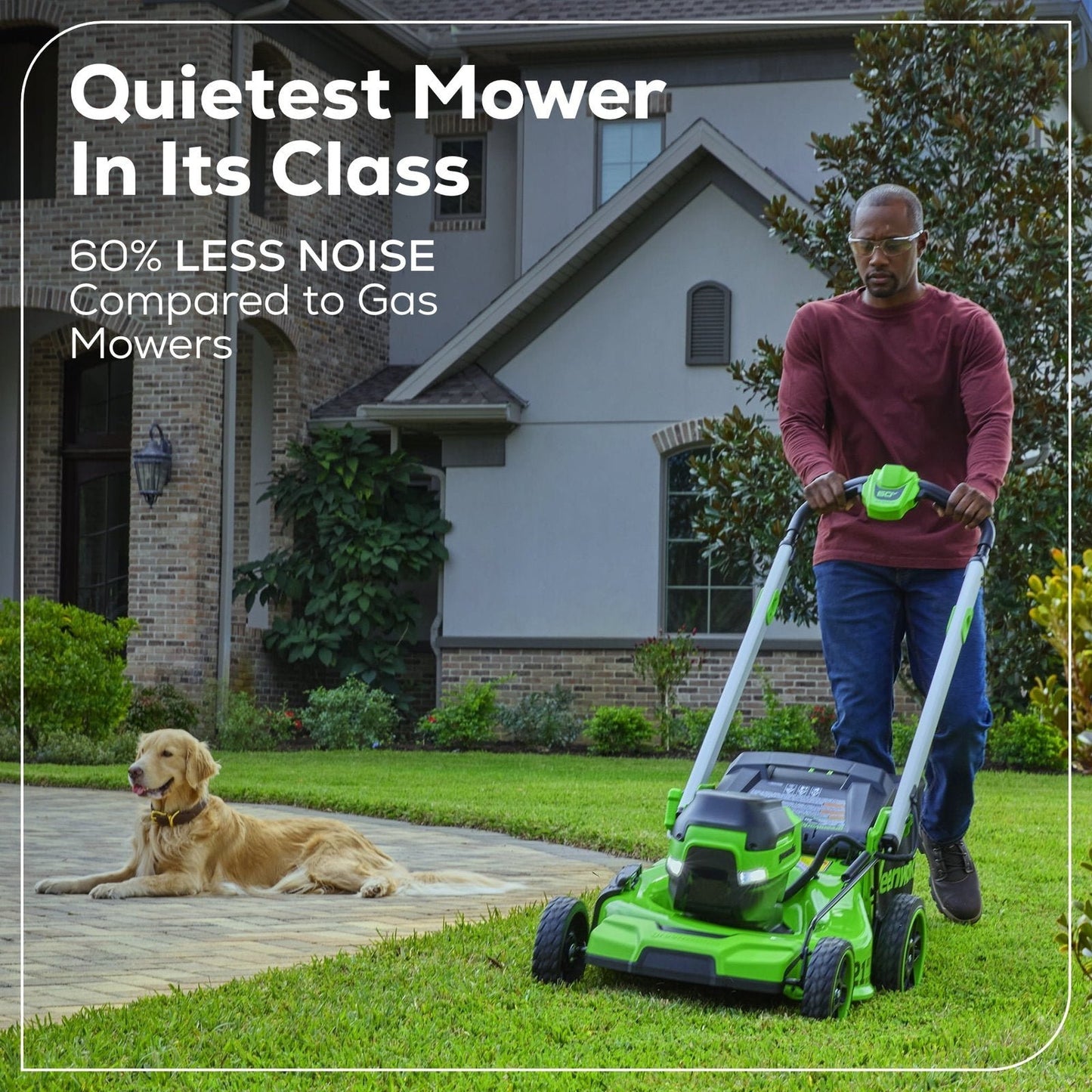 Greenworks 60V 21″ Self Propelled Lawn Mower with (1) 8.0 Ah Battery & Rapid Charger 2546402 image 2