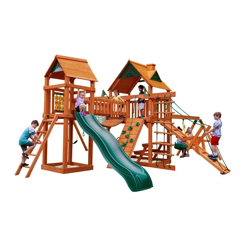 Pioneer Peak Swing Set with Clatter Bridge and Tire Swing image 1