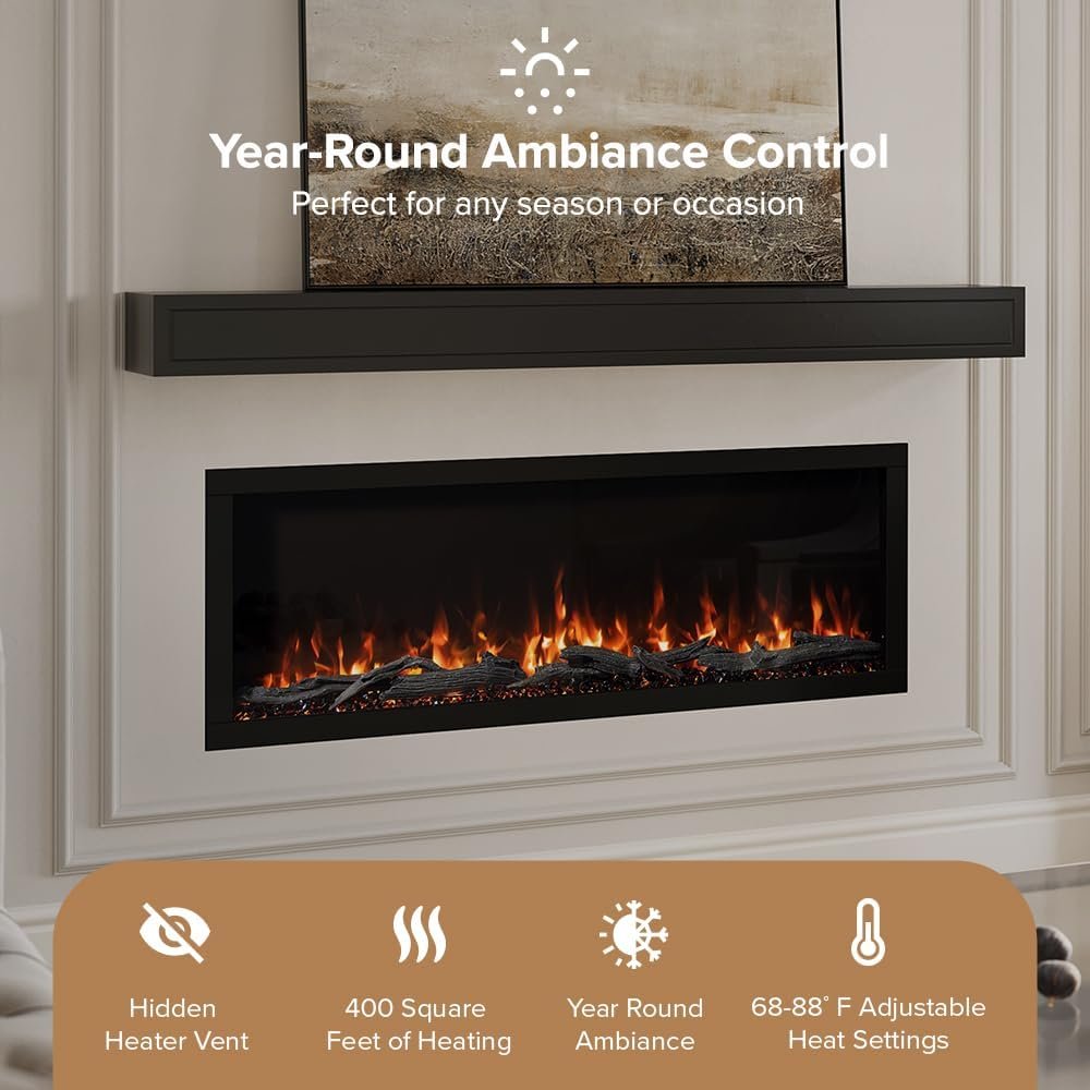 Modern Ember Highmark 60-Inch Smart Linear Electric Fireplace, WiFi & 10-Color Flames image 29