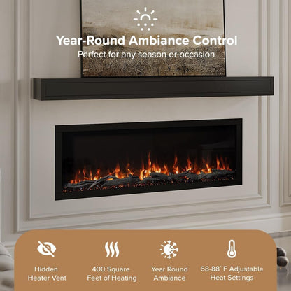 Modern Ember Highmark 60-Inch Smart Linear Electric Fireplace, WiFi & 10-Color Flames image 29
