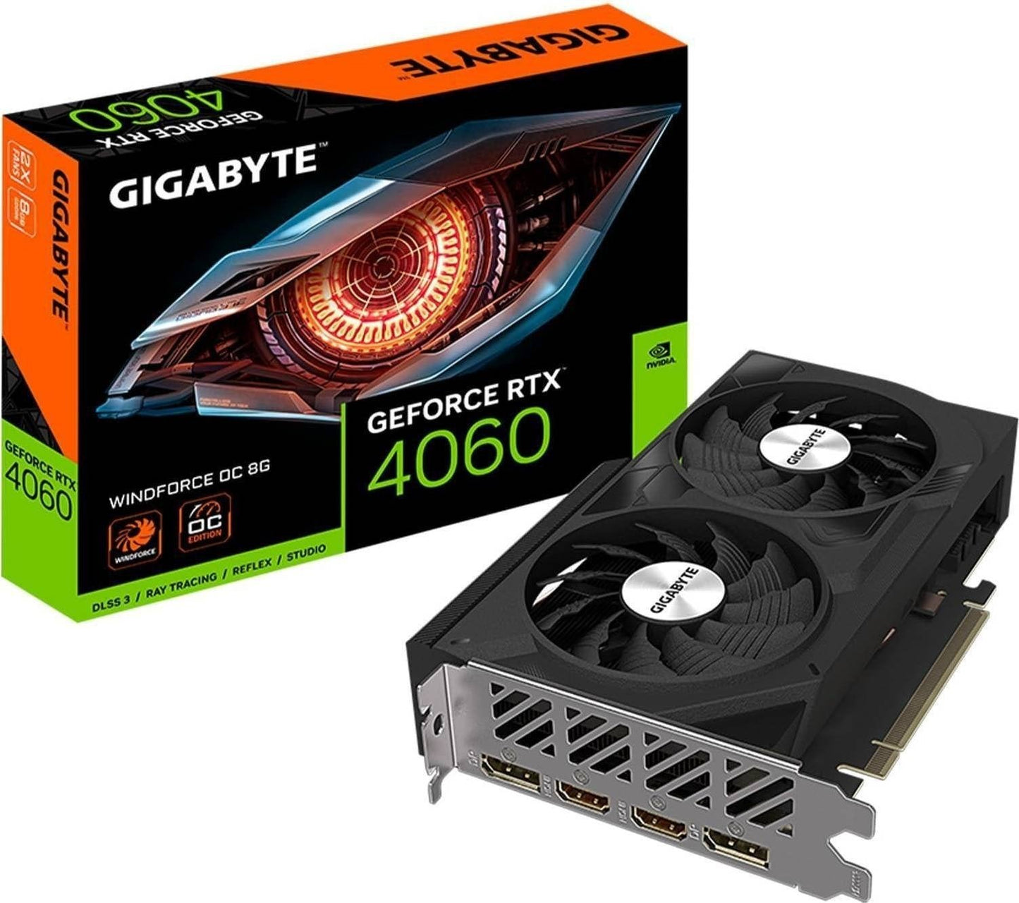 Gigabyte GeForce RTX 4060 WINDFORCE OC 8G Graphics Card 2 x HDMI 2 X DP image 0