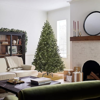 National Tree Company Pre-Lit ‘Feel Real’ Artificial Full Downswept Christmas Tree, Green, Douglas Fir, Dual Color LED Lights, Includes PowerConnect and Stand, 7.5 Feet image 1