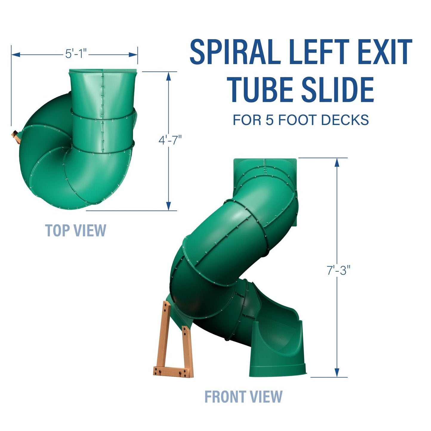 Spiral Left Exit Tube Slide for 5 Foot Decks image 2