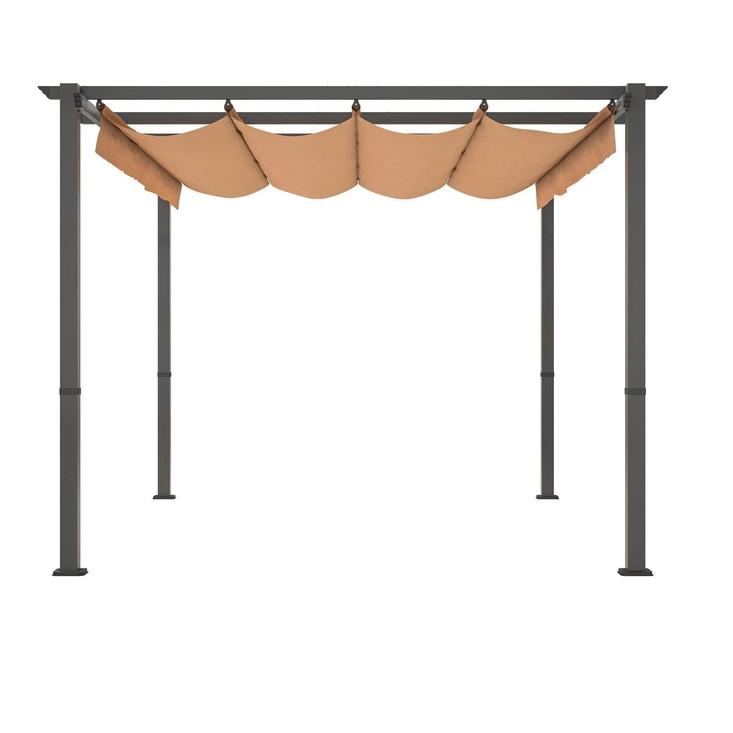 Stylish 10′ x 13′ Aluminum Patio Pergola with Retractable Canopy – Perfect Backyard Shade Shelter for Outdoor Parties image 0
