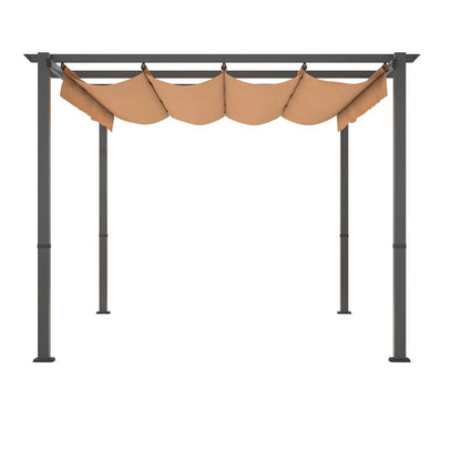 Stylish 10′ x 13′ Aluminum Patio Pergola with Retractable Canopy – Perfect Backyard Shade Shelter for Outdoor Parties image 0