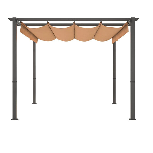 Stylish 10′ x 13′ Aluminum Patio Pergola with Retractable Canopy – Perfect Backyard Shade Shelter for Outdoor Parties image 0