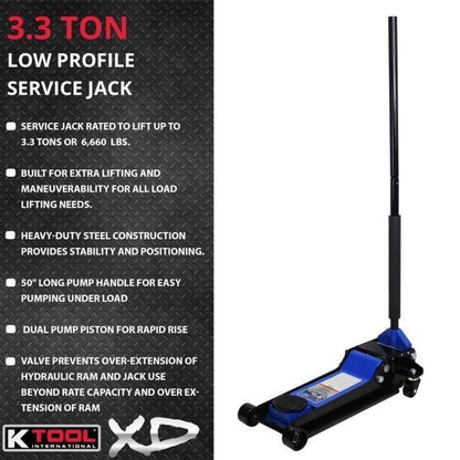 K Tool Heavy-Duty Low-Profile 3.33 Ton Floor Jack image 2