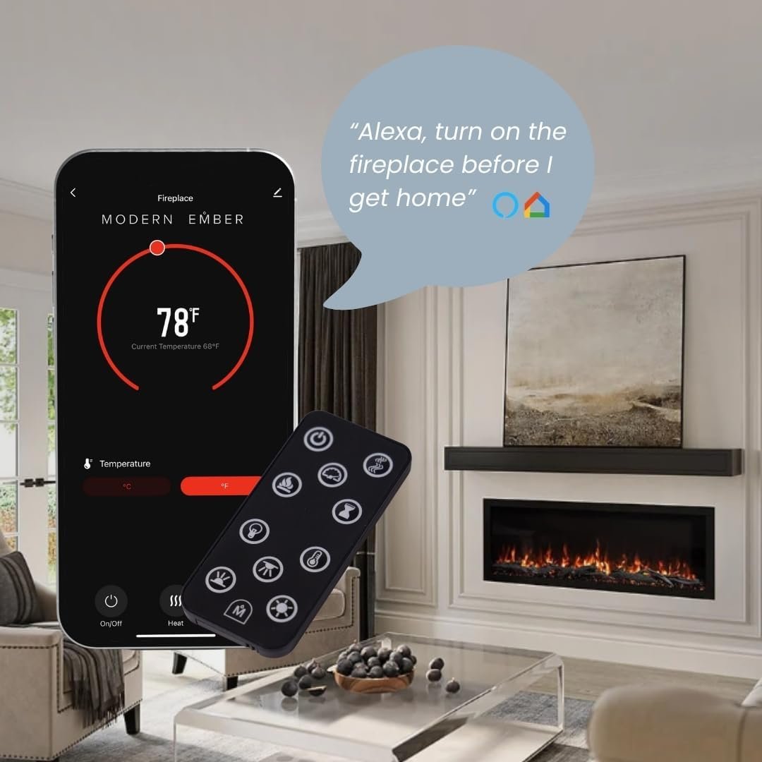 Modern Ember Highmark 60-Inch Smart Linear Electric Fireplace, WiFi & 10-Color Flames image 30