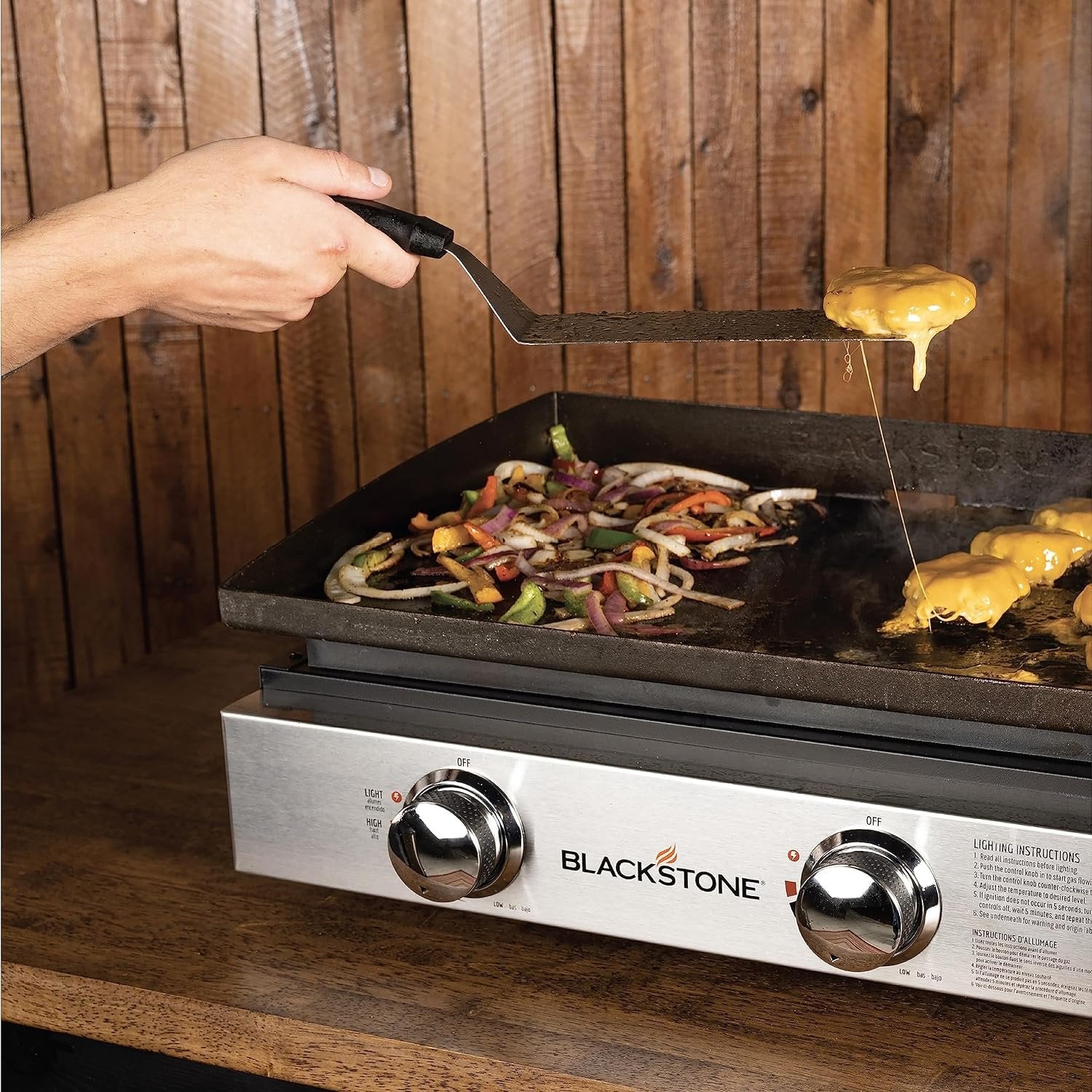 Blackstone 22″ Portable Tabletop Griddle – Dual Burner Flat Top Grill, 24,000 BTU Propane with Stainless Steel Faceplate & Rear Grease System image 10