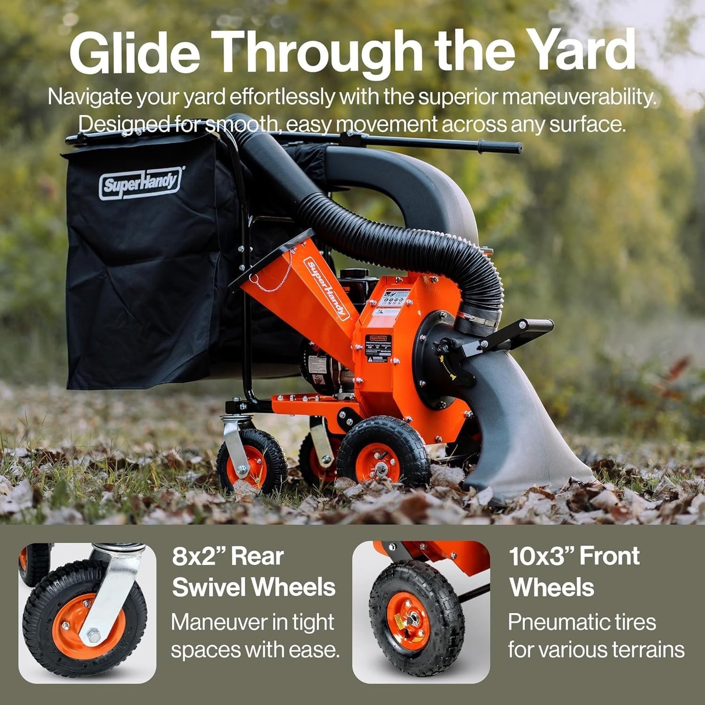 SuperHandy 7HP Gas Leaf Vacuum & Wood Chipper, 10:1 Mulch, 6-Bushel Bag image 6