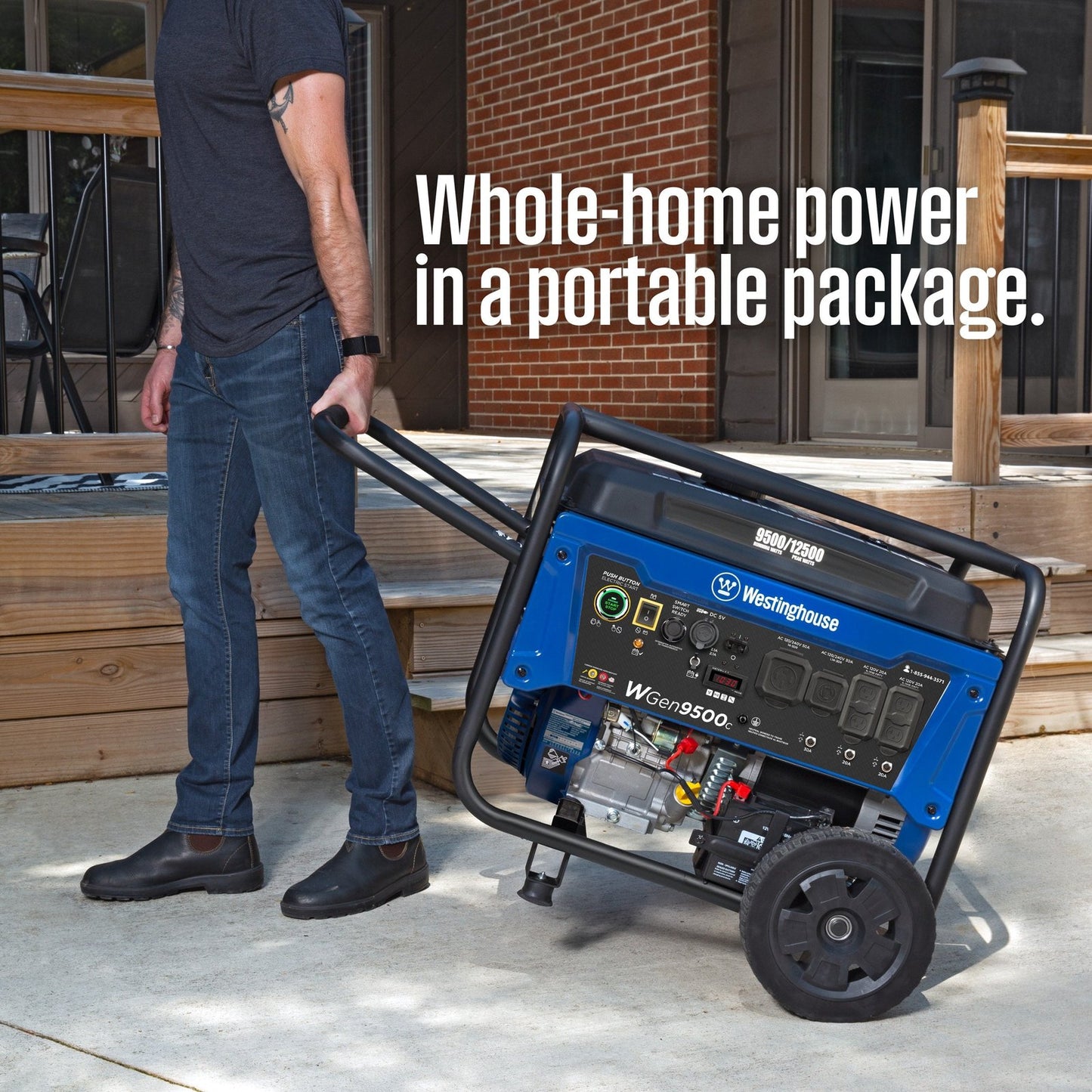 Westinghouse WGen9500c Remote Electric Start 9500-Watt Single Fuel (Gasoline) Portable Generator WGEN9500C image 4