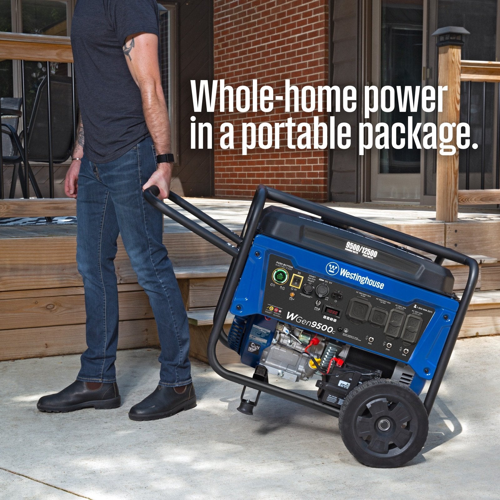 Westinghouse WGen9500c Remote Electric Start 9500-Watt Single Fuel (Gasoline) Portable Generator WGEN9500C image 4