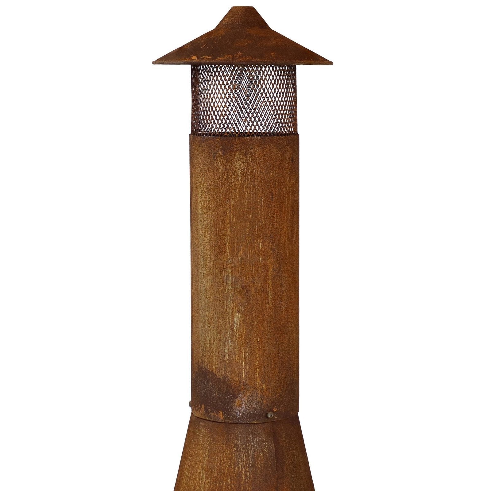 Sunnydaze 70″ Rust Patina Finish Steel Wood-Burning Chiminea with Spark Screen image 14