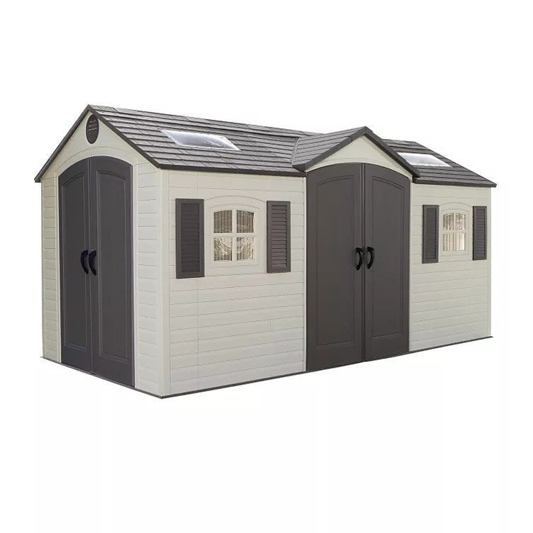 Lifetime 15′ x 8′ Dual-Entry Outdoor Storage Shed image 0