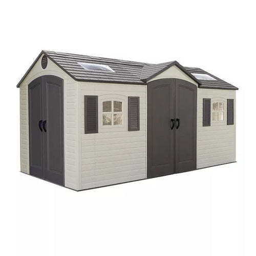 Lifetime 15′ x 8′ Dual-Entry Outdoor Storage Shed image 0