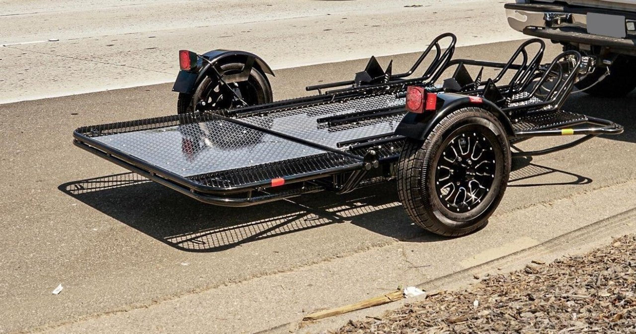 Stand, Store or Roll Ride-Up 3-Rail Motorcycle Trailer image 10