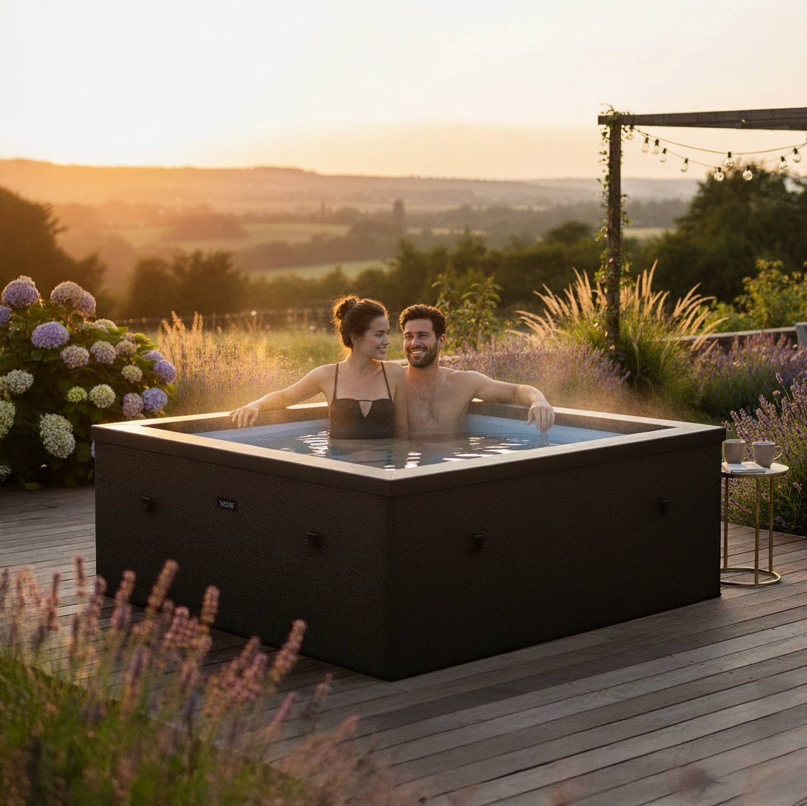Wave Garda | 4-Person Eco Foam Hot Tub | Integrated Heater | Charcoal Black image 2