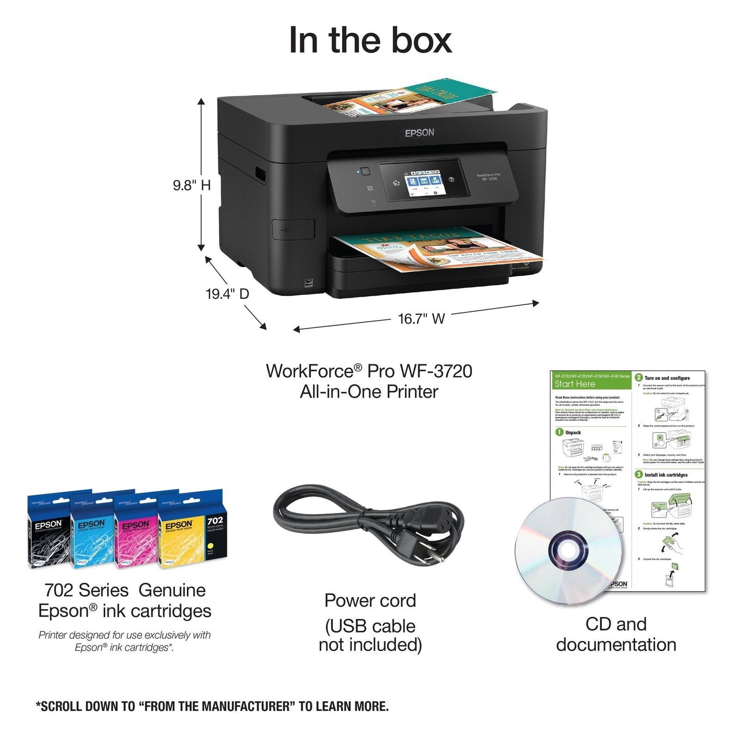 Epson WorkForce Pro WF-3720 Wireless All-in-One Color Inkjet Printer image 4
