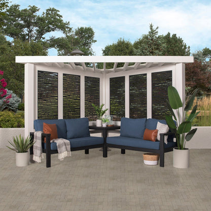 Ridgedale Modern Steel Cabana Pergola with Conversational Seating image 0