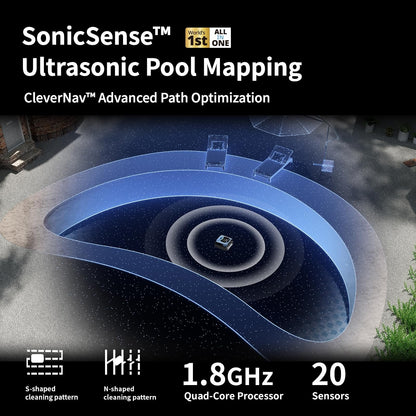 Beatbot Aquasense Pro Cordless Pool Cleaner Robot – Clarifies Water, Cleans Surface, Floor, Walls and Waterline, Intelligent Path Optimization, Surface Parking – Dark Blue image 2