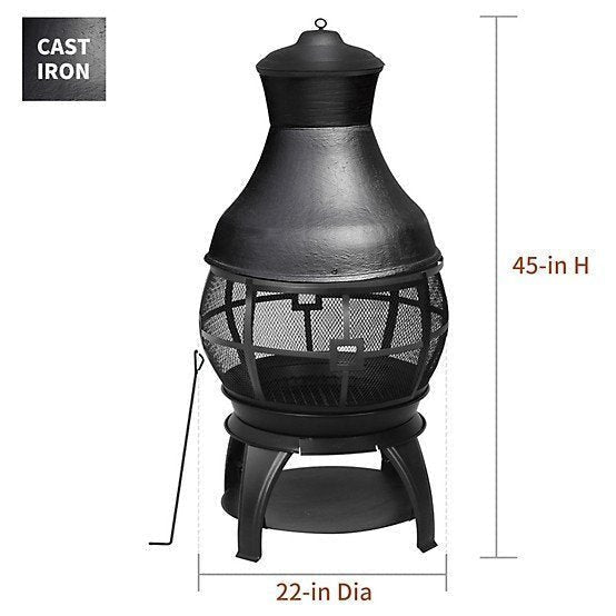 HeatMaxx 45 in. Outdoor Wood-Burning Chiminea image 1