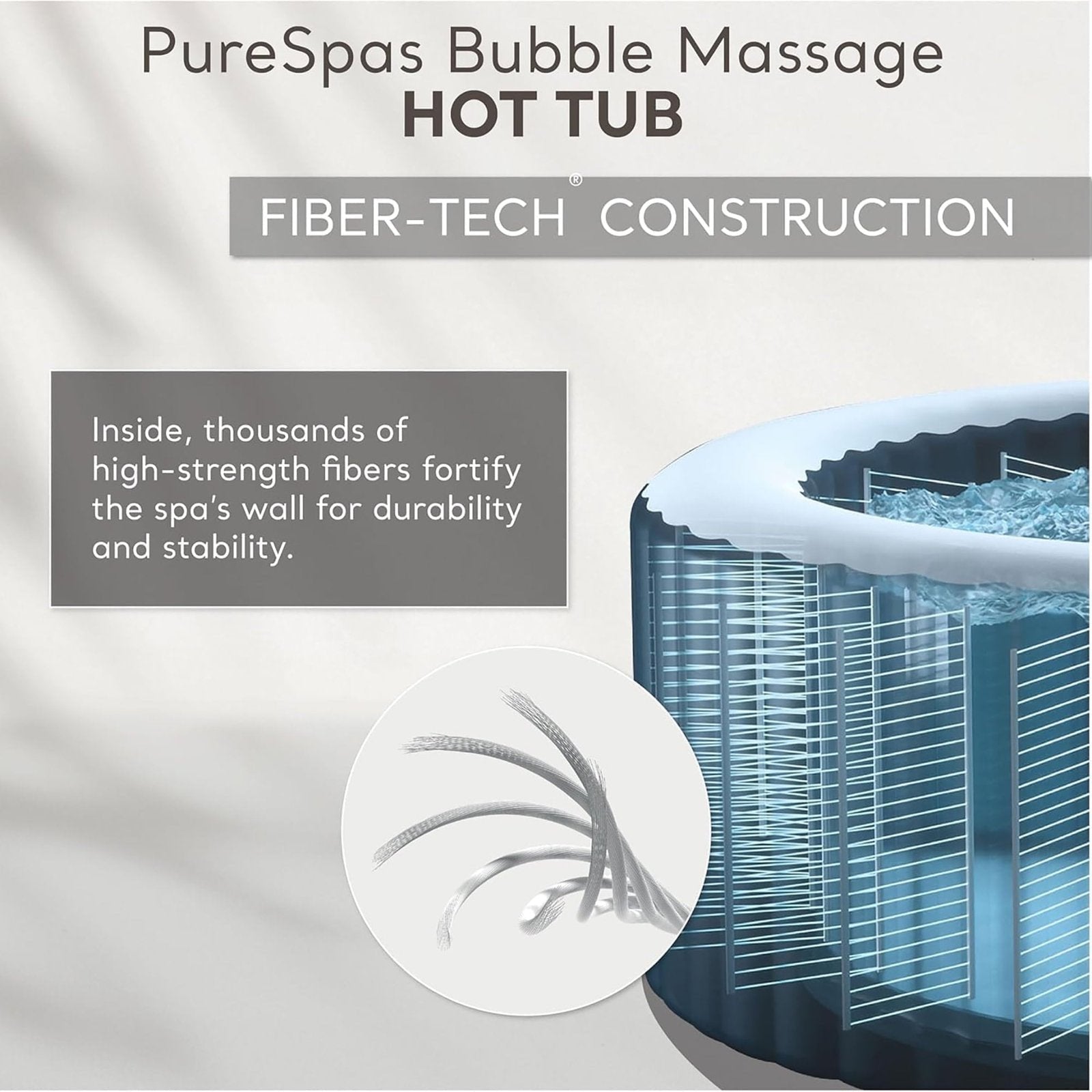 Intex: PureSpa: Sahara Tan Inflatable Hot Tub Set – 6 Person – 85″ Round Outdoor Heated Bubble Spa, Jet Massage, Cover, Hard Water Treatment System image 3