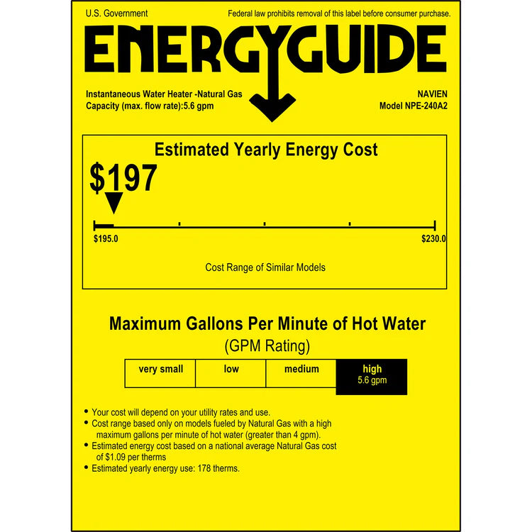 NPE-240A2 – Condensing Tankless Water Heater – 199,000 BTU image 2