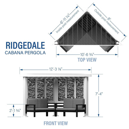 Ridgedale Modern Steel Cabana Pergola with Conversational Seating image 4