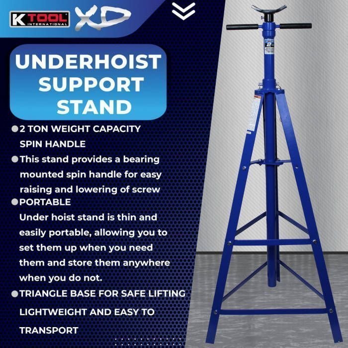 K Tool 2 Ton Under Hoist Jack Stand image 1