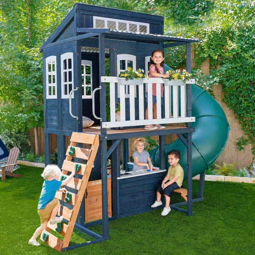 Kids Kidkraft Cozy Escape Playhouse In Navy Installation Included image 0